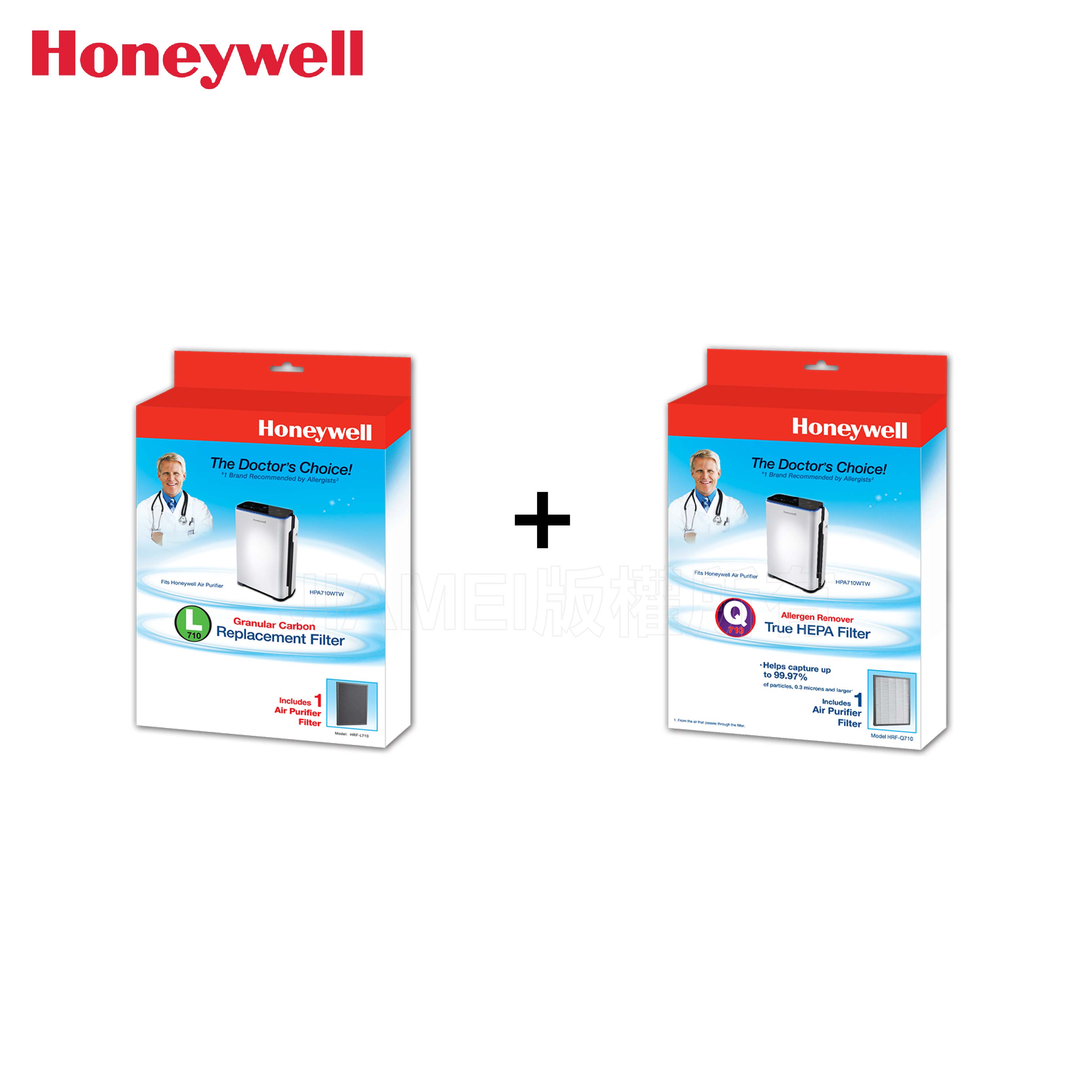 ◤A級福利品‧數量有限◢【Honeywell】True HEPA濾網 HRF-Q710+顆粒狀活性碳濾 HRF-L710