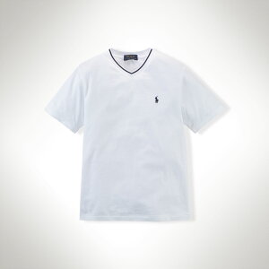 美國百分百【Ralph Lauren】T恤 男 RL 短袖 上衣 T-shirt Polo 小馬 V領 白色 XS S號 F231
