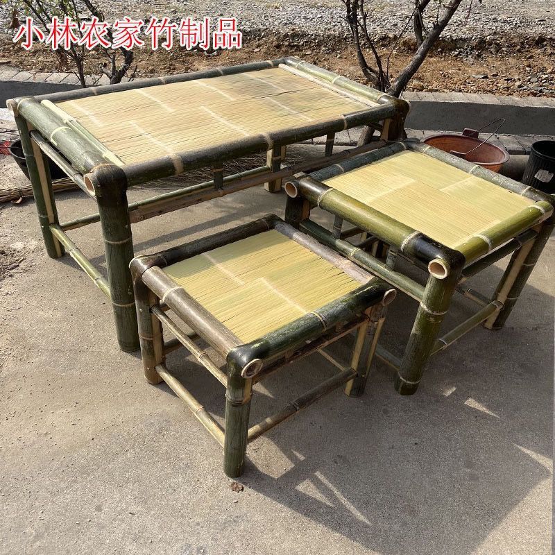 免運/開立發票 竹茶幾老式竹陽臺茶桌竹桌子竹編室外桌子手工竹桌椅子庭院桌椅 最低價 快速出貨