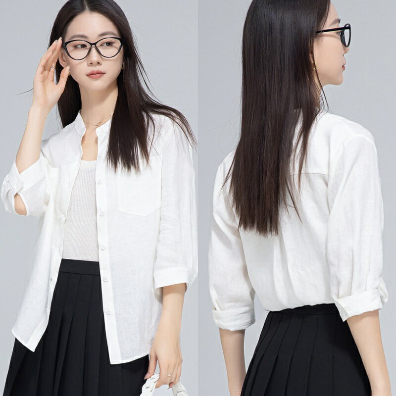 【巴黎精品】現貨+預購 女美式牛仔外套丹寧夾克經典牛仔襯衫休閒女裝-七分袖小立領燈籠女外套a1kh52