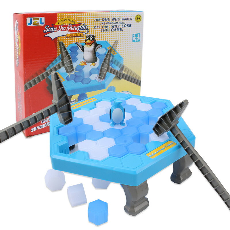 抖音同款兒童益智類拯救小企鵝錘子破冰敲打玩具親子互動游戲桌面