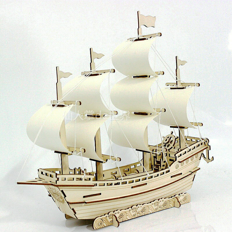 木質仿真帆船模型手工diy成人制作游輪船拼裝木頭組裝的木制玩具