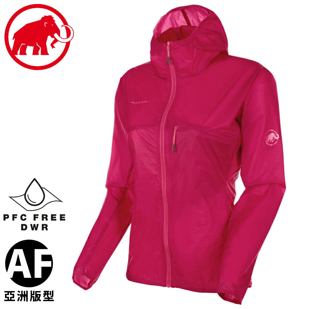 【MAMMUT 長毛象 女 Convey WB Hooded AF 連帽外套《夕陽紅》】1012-00200/薄外套/防風外套