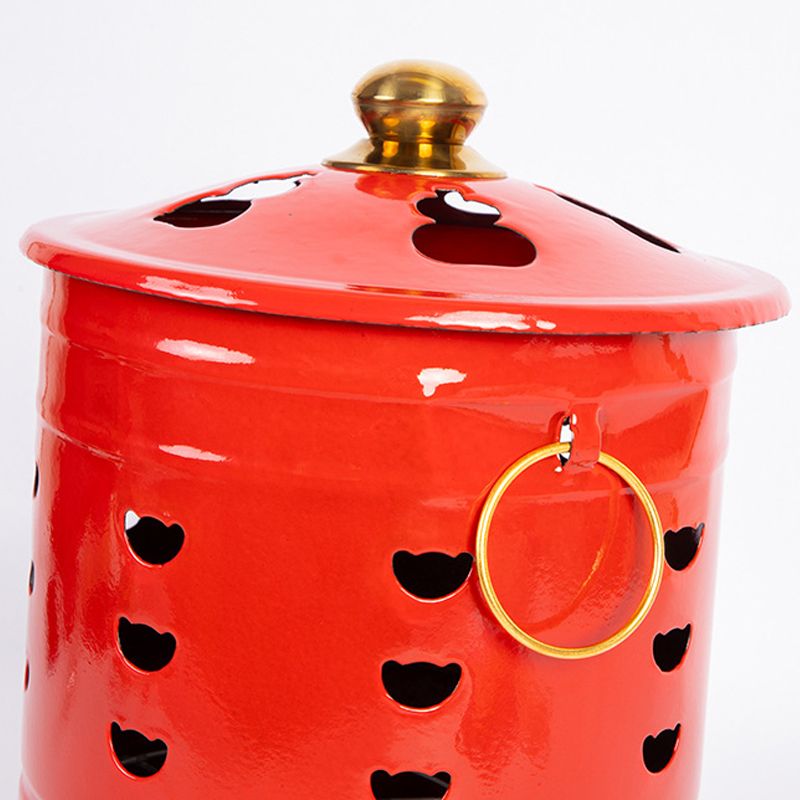燒紙桶燒金桶 聚寶盆家用搪瓷桶紅桶耐高溫不怕燒升級加厚燒金桶元寶火盆鐵桶 4