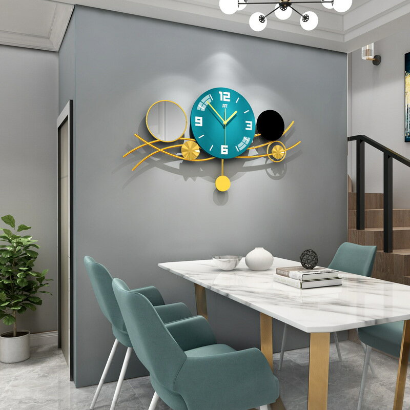 歐式輕奢鐘表 客廳掛鐘現代簡約家居裝飾時鐘個性創意藝術掛墻鐘