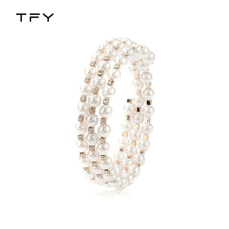 TFY多層纏繞珍珠手鏈女夏簡約手鐲ins小眾設計輕奢精致手飾首飾品
