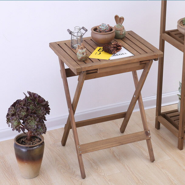 實木質家用折疊桌簡約簡易茶桌便攜式餐桌筆記本電腦小木桌子戶外