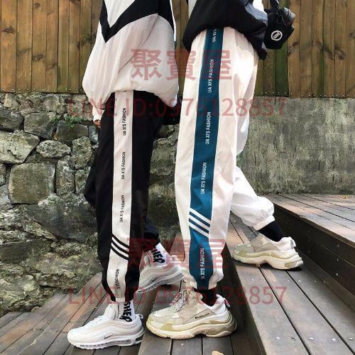 直筒褲運動褲顯瘦休閒百搭潮超火帥氣嘻哈褲子女韓版學生寬松春夏季新款【聚寶屋】