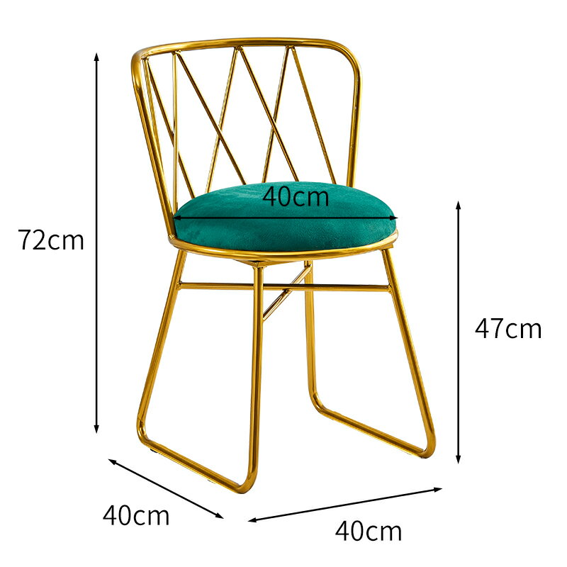 餐椅 北歐餐椅輕奢鐵藝休閑椅子美甲椅網紅現代簡約ins家用靠背化妝凳