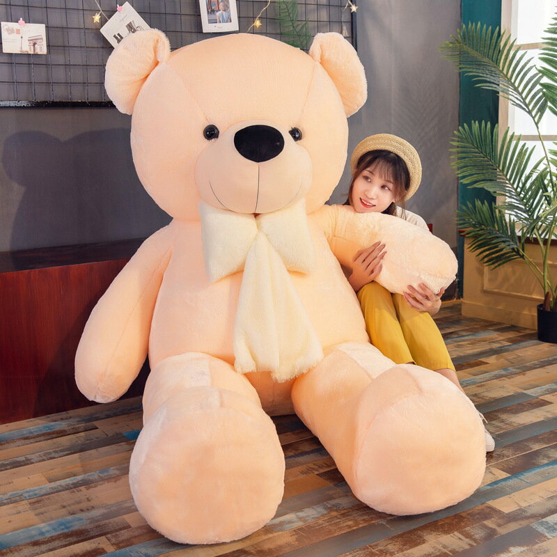 新款可愛大號泰迪熊公仔毛絨玩具創意領結抱抱熊抱枕玩偶生日禮物