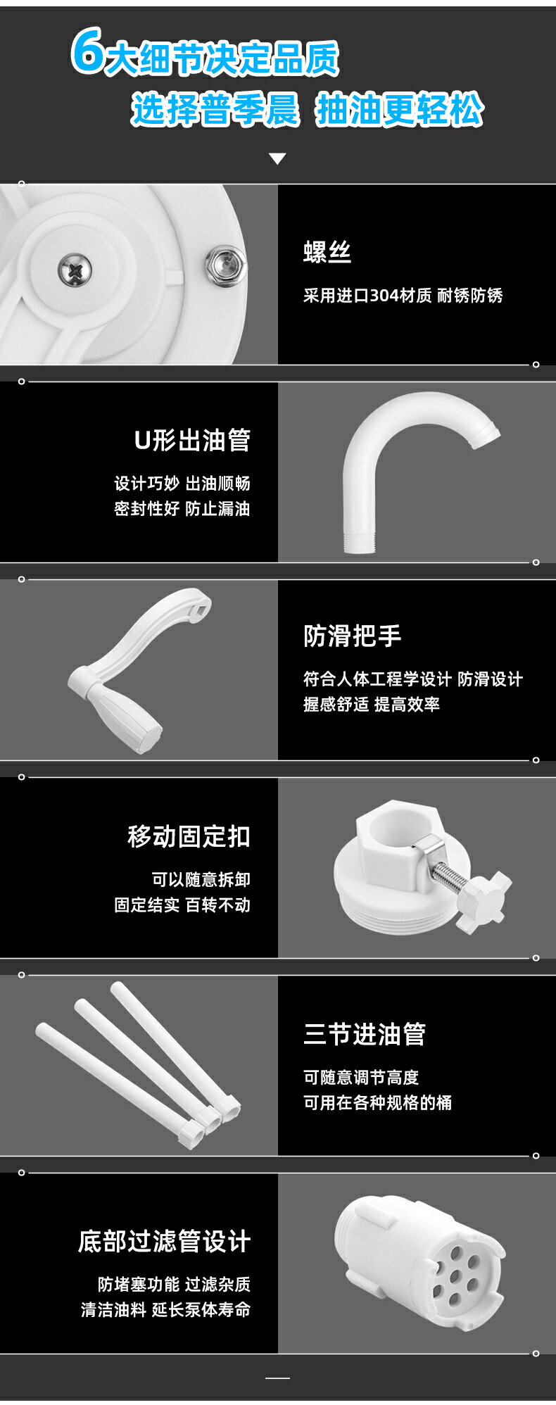 手搖泵手動抽油泵抽尿素泵抽油器汽油泵塑料手搖油抽化工泵耐酸堿 6