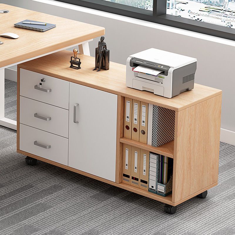 抽屜櫃 辦公室桌下文件櫃資料櫃桌下可移動多層抽屜儲物櫃落地式矮櫃家用-快速出貨