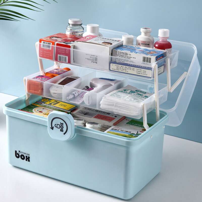 收納櫃 收納架 收納櫃 醫藥箱家用多層大容量便攜醫療應急常備藥小藥箱家庭裝藥品收納盒