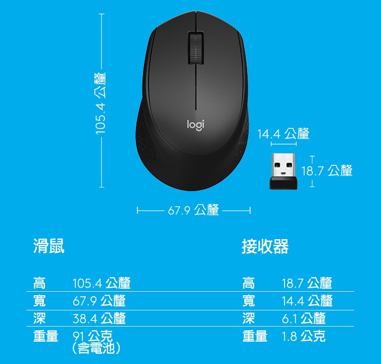 羅技 Logitech M331 SILENT PLUS 無線靜音滑鼠 2.4Ghz無線滑鼠 2