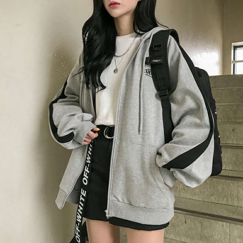 超火cec加絨加厚秋冬衛衣女ins寬松長袖BF慵懶風上衣waitmore外套