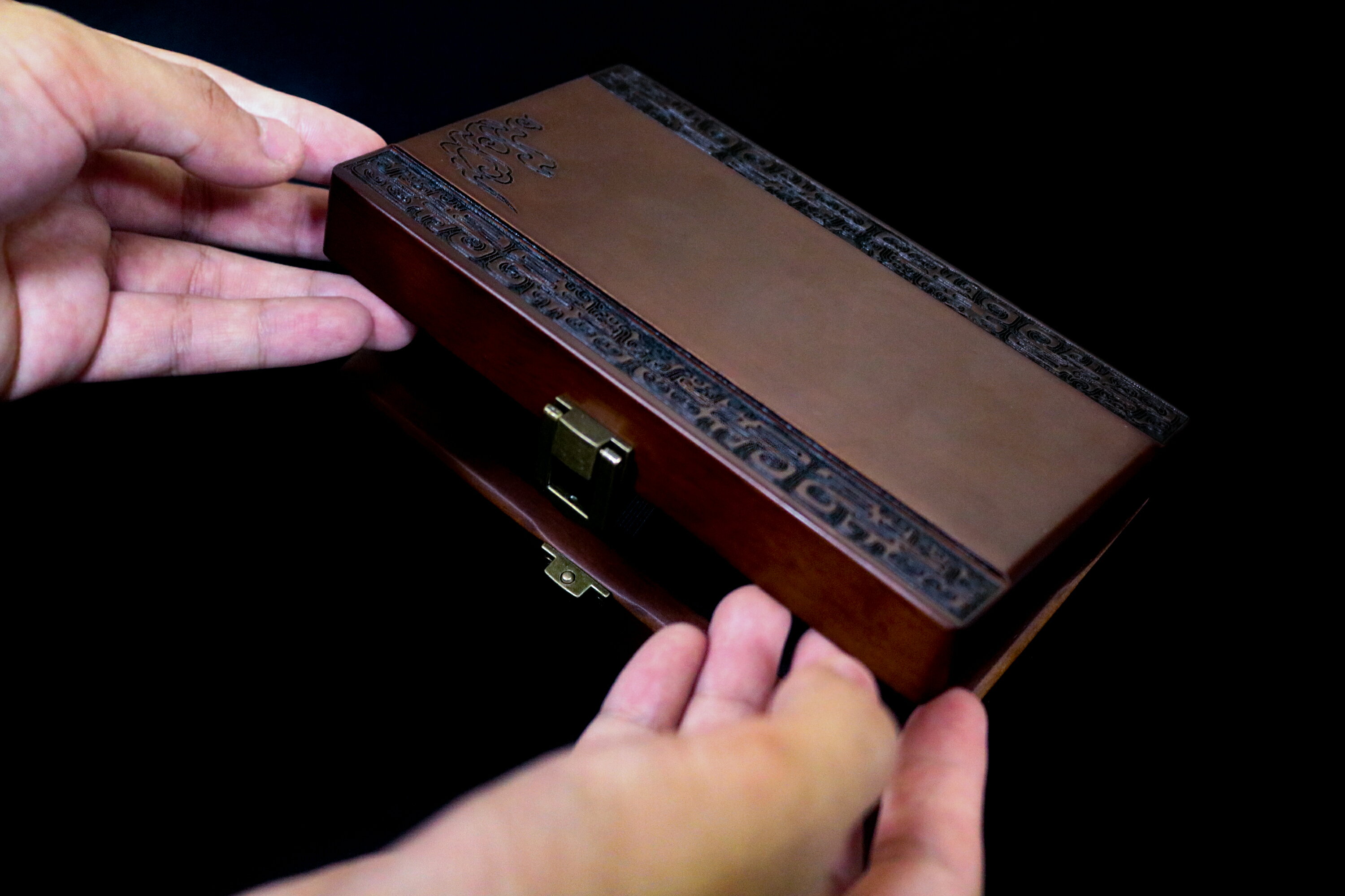 高檔首飾古風翡翠珠寶手鐲收納實木和田玉收藏證書盒玉牌禮盒定制