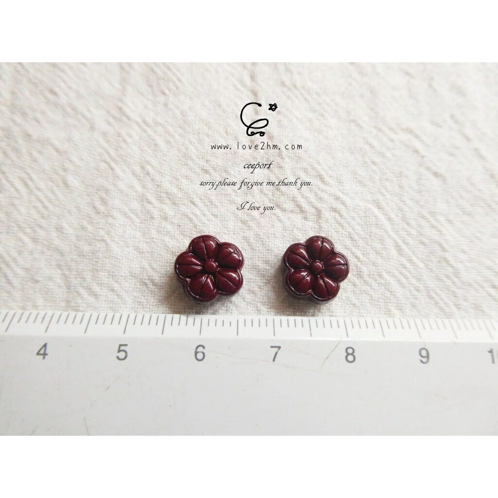 97.25%紫金砂 小花 (2入)/硃砂/水晶飾品/ [晶晶工坊-love2hm]