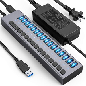 [3美國直購] 集線器 Powered USB Hub - ACASIS 16 Ports 90W USB 3.0 Data Hub, Individual On/Off Switches