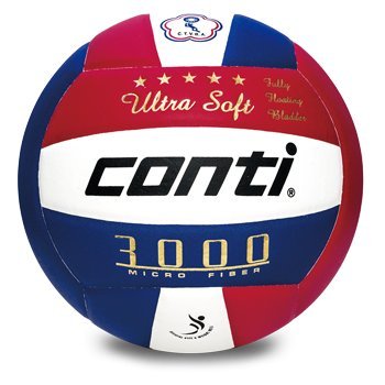 【H.Y SPORT】Conti 3000系列 頂級超細纖維貼布排球(5號球) 紅/白/藍