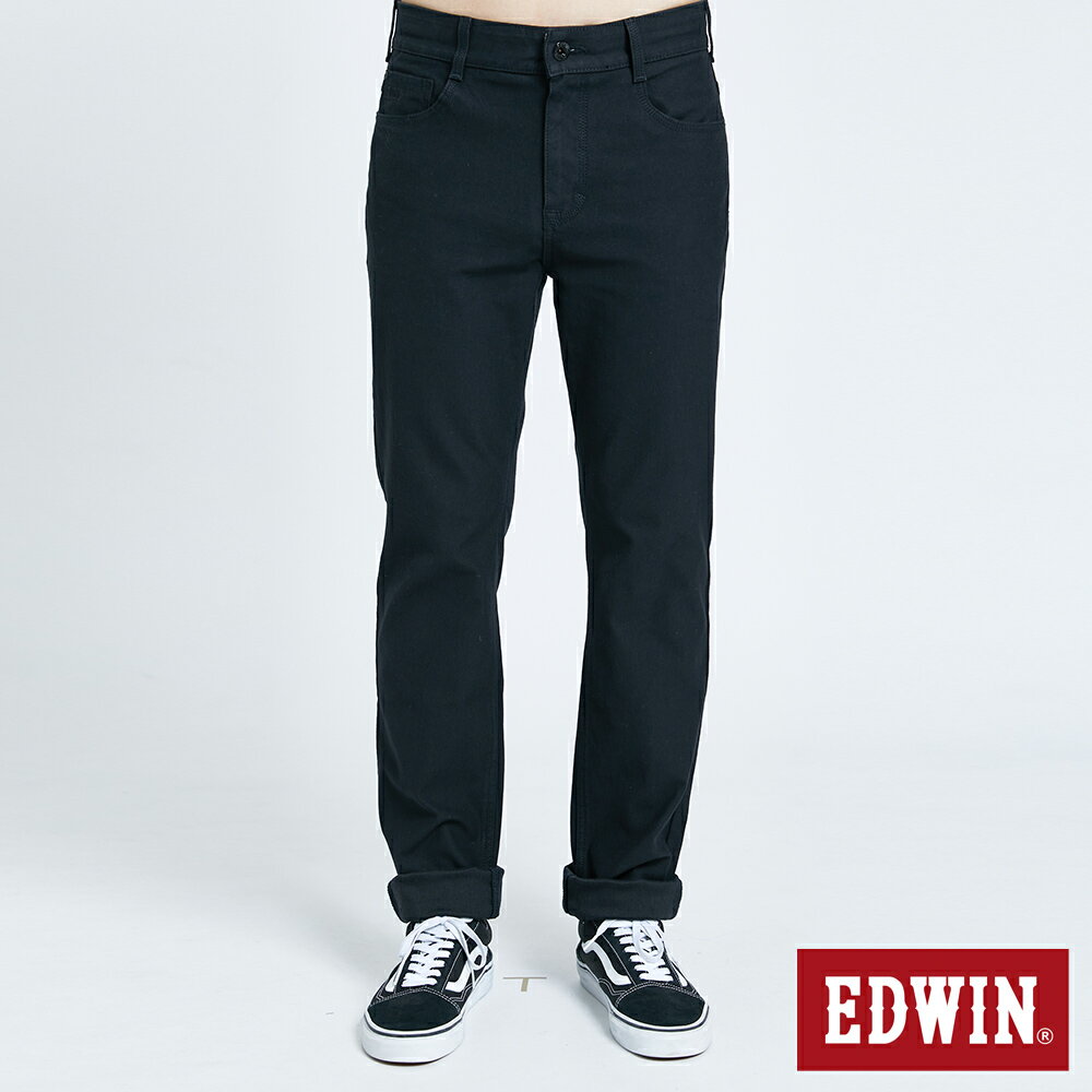 EDWIN 男款 JERSEYS迦績 EJ3 超彈中直筒牛仔褲 (黑色)