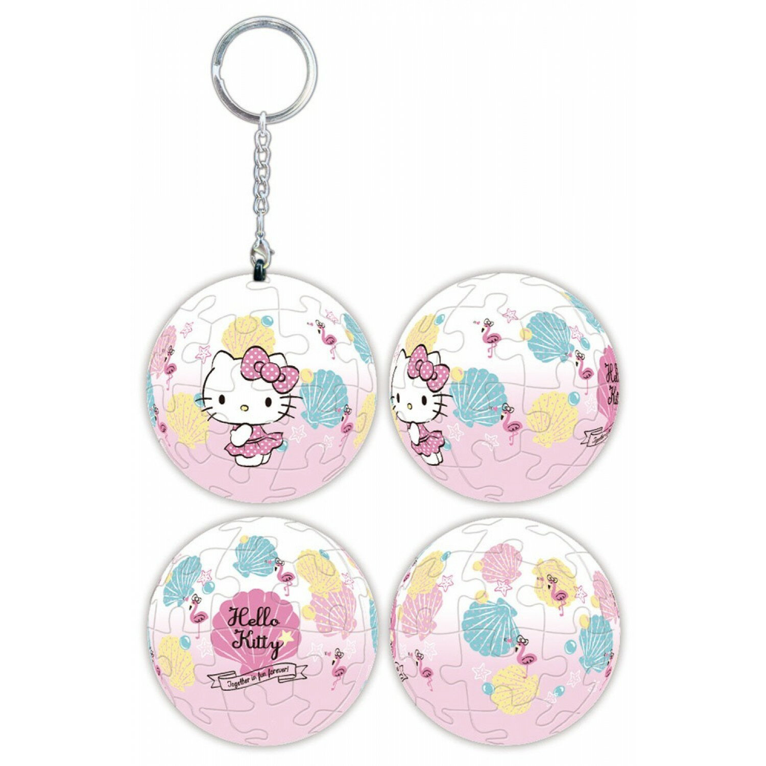 Hello Kitty商品-kitty玩具推薦百耘圖 - Hello Kitty 夏日紅鶴 24片球形鑰匙圈拼圖 HP0124297。就在拼圖貓Hello Kitty商品-kitty玩具推薦Hello Kitty凱蒂貓周邊商品