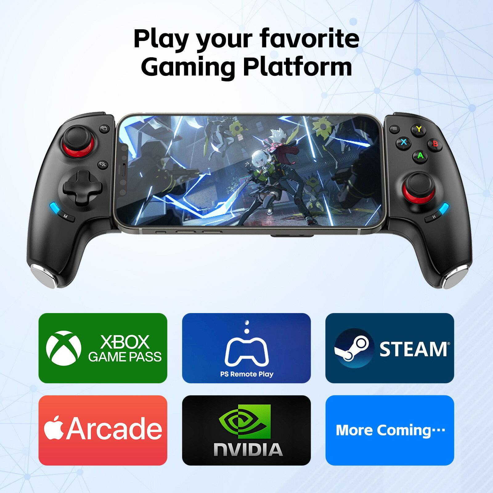 佳影新款AB02適用安卓蘋果Switch藍芽有線雙模拉伸手機遊戲手柄