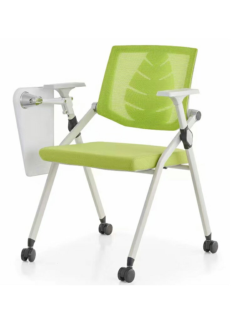 培訓椅帶桌板可折疊辦公椅會議室用椅帶輪人體工學透氣舒適久坐