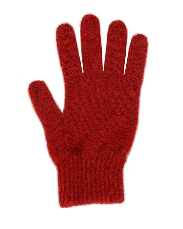 深紅紐西蘭貂毛羊毛手套男用女用保暖手套