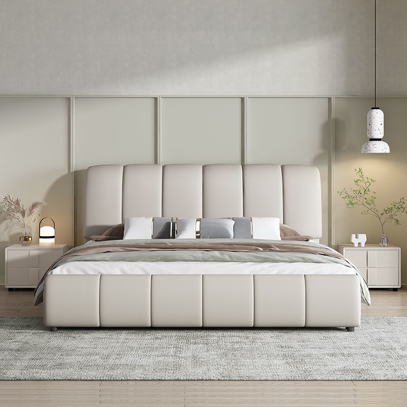 優樂悅~意式輕奢皮床現代簡約1.8米1.5米雙人床主臥床軟包婚床實木皮藝床
