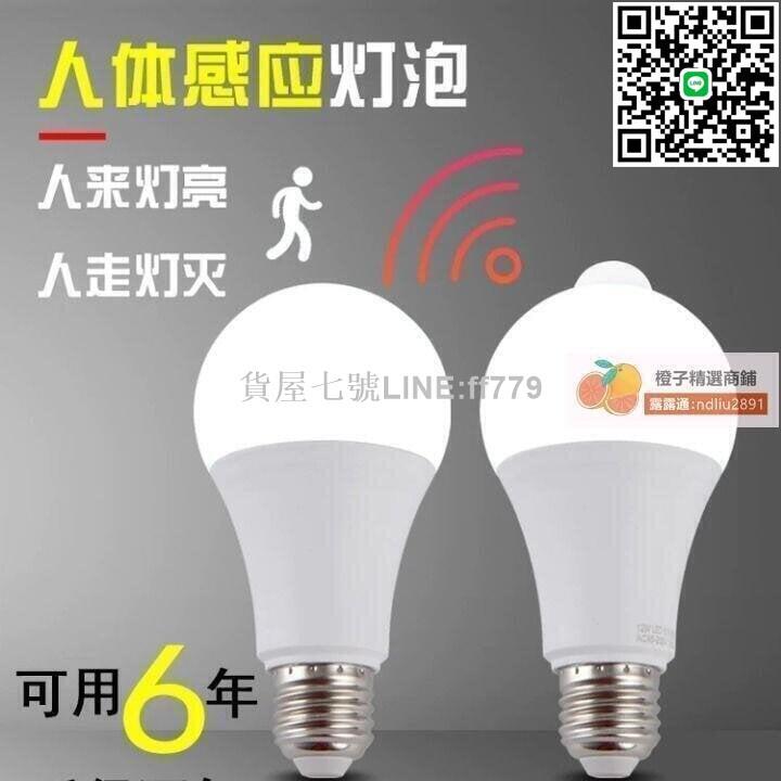 【貨屋七號】免運快出DC：110V-220V-led感應黑科技燈泡雷達智慧紅外線人體聲光控樓道樓梯走廊衛生間