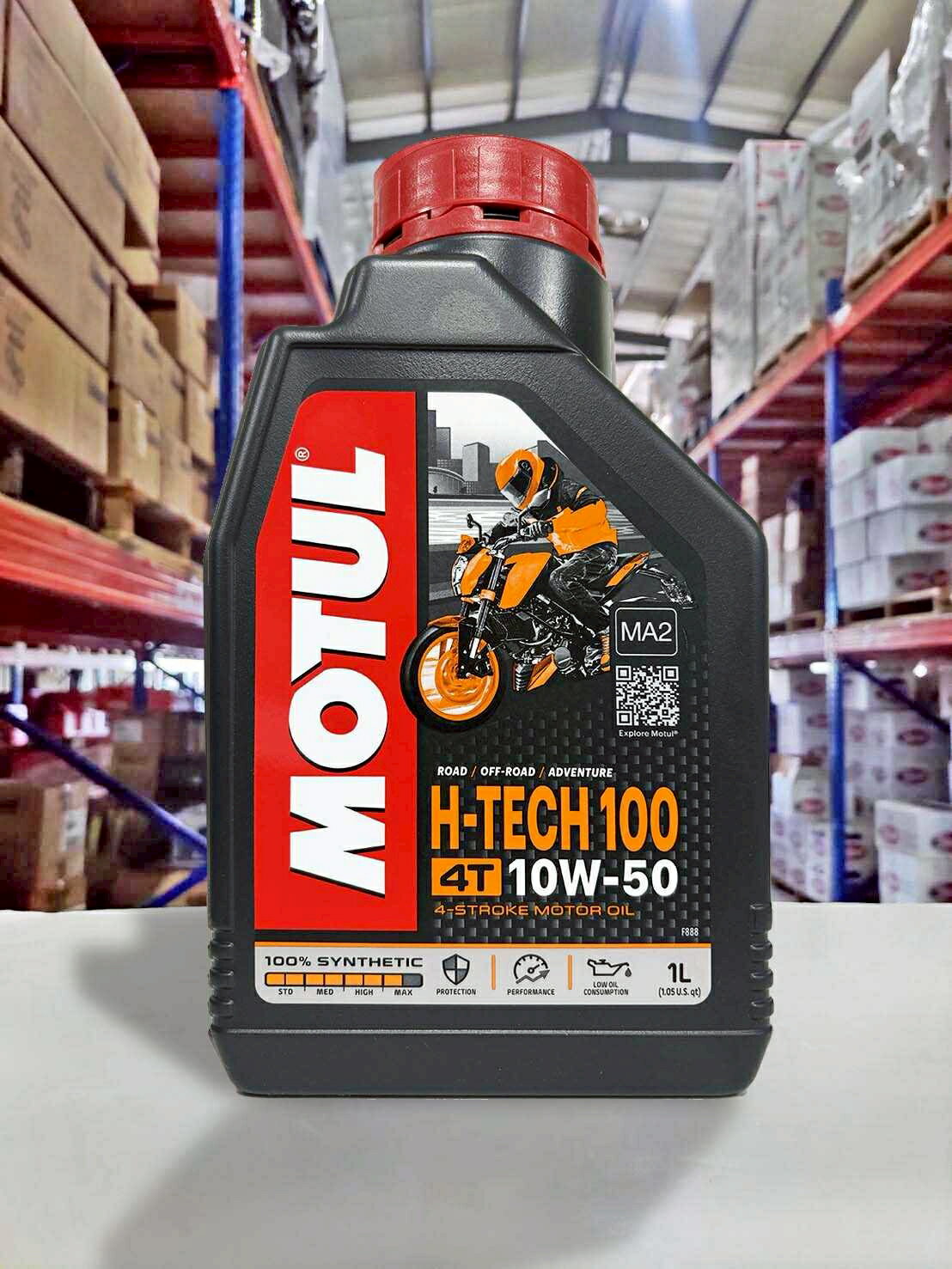 『油工廠』MOTUL H-TECH 100 10W50 4T 全合成 機油 中高轉 拉尾 速克達/擋車/重機 1L 買2送1