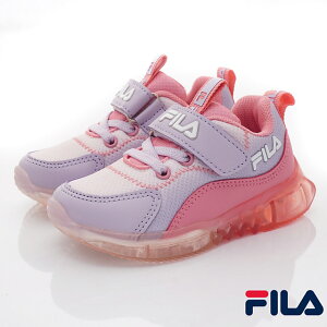 FILA斐樂頂級童鞋-輕量電燈運動鞋7-852W-551粉(中小童段