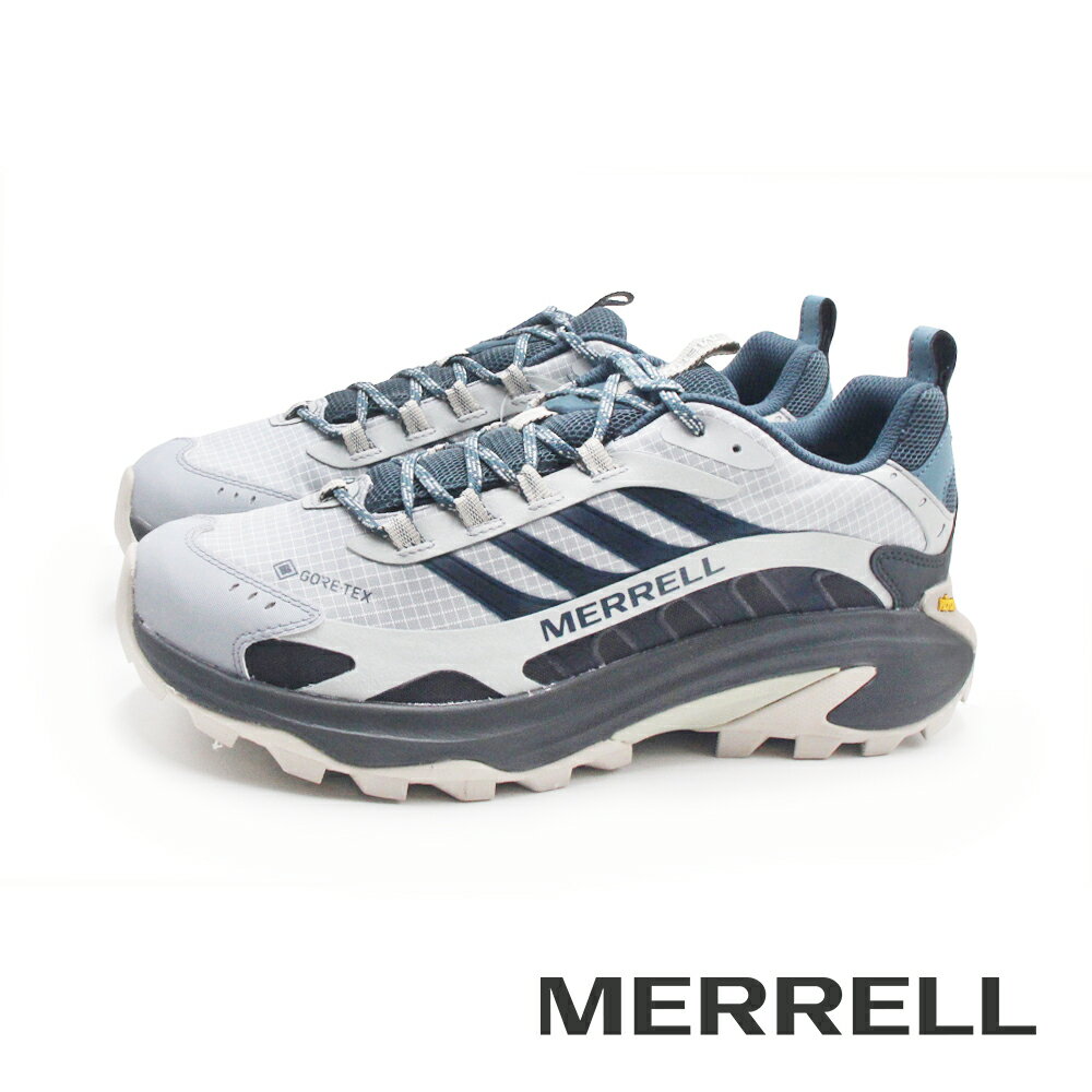 MERRELL(男)MOAB SPEED 2 GORE-TEX抗撕裂防水登山健行鞋 男鞋-水洗藍色