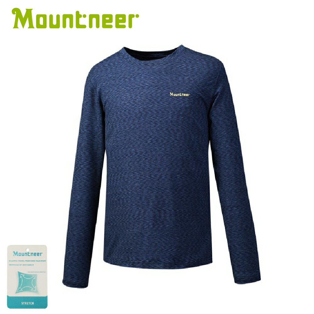 【Mountneer 山林 男 排汗保暖上衣《深藍》】32P27/排汗衣/薄長袖/運動衫