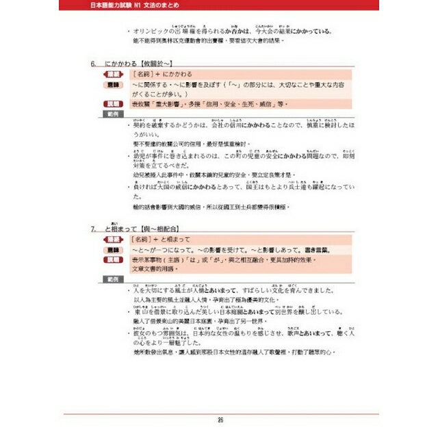 新日本語能力試驗N1文法整理集 5