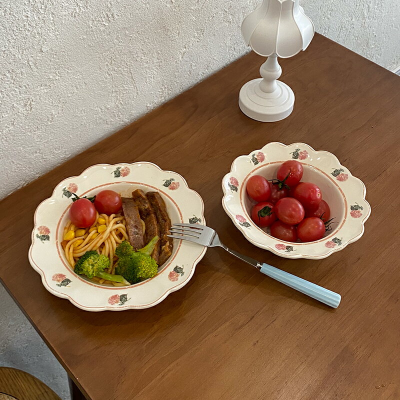 日式陶瓷水果沙拉碗ins風甜品盤零食盤創意個性家用盤子餐具餐盤