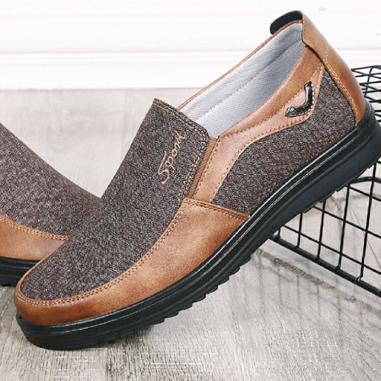 寬鬆舒適爸爸鞋長輩鞋上班懶人鞋大尺碼休閒鞋透氣走路鞋-咖43【AAA6103】 1