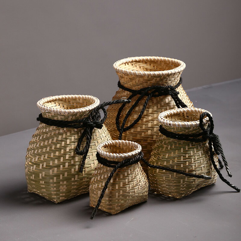 竹編 魚簍手工製品 竹簍 小竹籃竹籃子 採茶簍 收納筐 文藝舞蹈演出道具