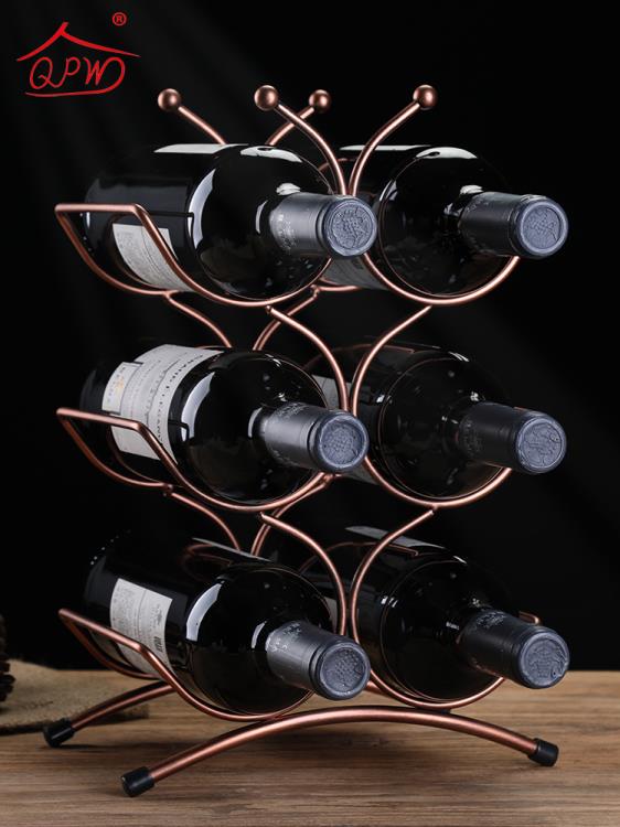 歐式紅酒架擺件簡約創意葡萄酒瓶架子酒柜裝飾品擺件酒瓶架家用
