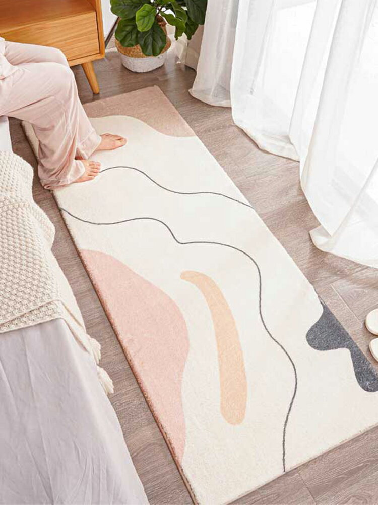 臥室地毯床邊毯隔音隔涼地墊家用長條帶絨加厚浴室門口客廳茶幾毯