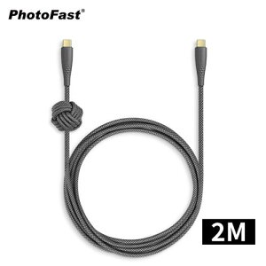 【最高22%回饋 5000點】 【PhotoFast】UrbanDesign Cable 240W編織快充線 Type-C to Type-C 200cm-黑