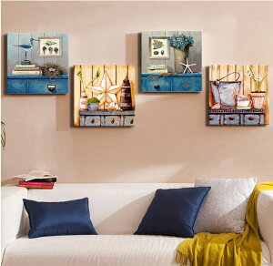 30*30客廳裝飾畫沙發背景墻無框畫餐廳墻畫壁畫歐式掛畫抽象地中海