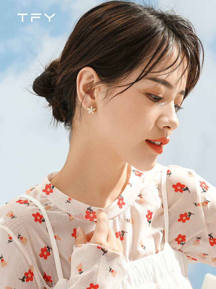 氣質珍珠海星耳環女夏季款百搭清新耳釘小眾設計感耳飾年新款