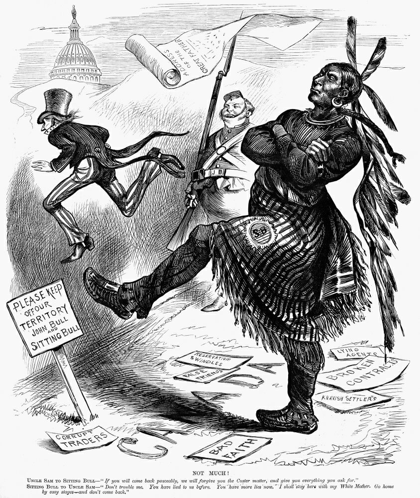 Posterazzi: Cartoon Sitting Bull Namerican Newspaper Cartoon 1877 On ...