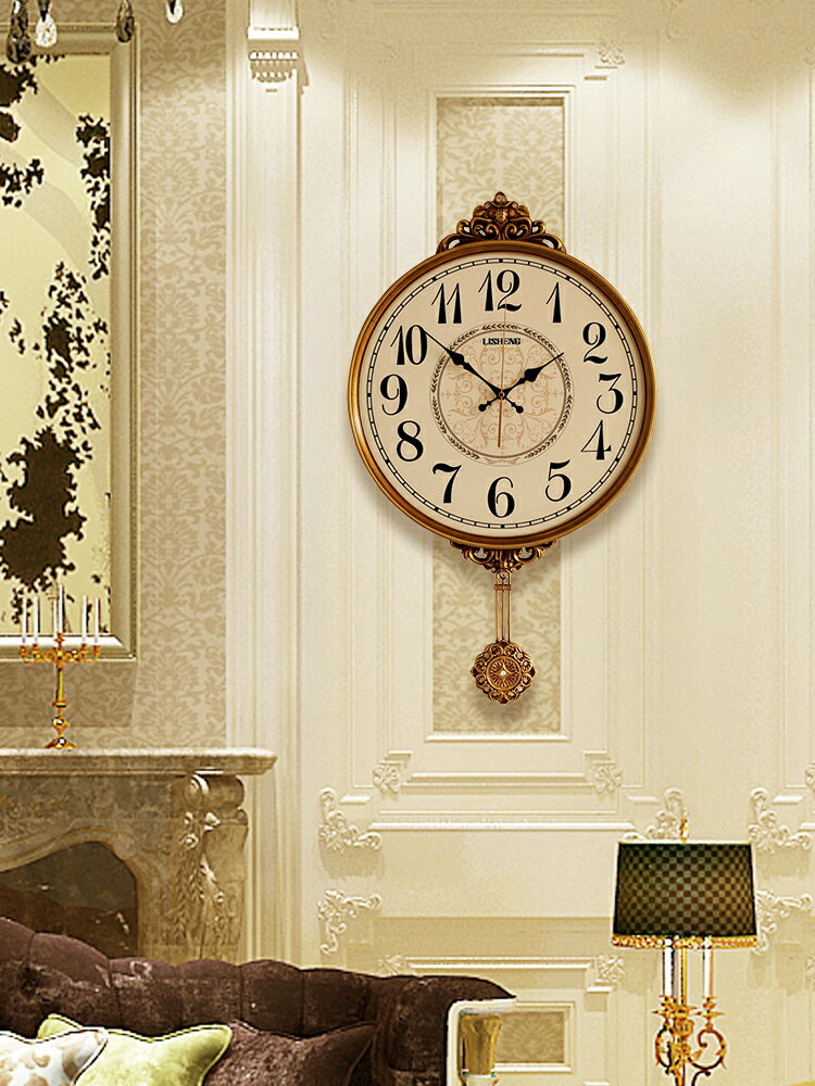 美式掛鐘客廳創意簡約靜音鐘表個性時尚大氣墻上掛表歐式家用時鐘