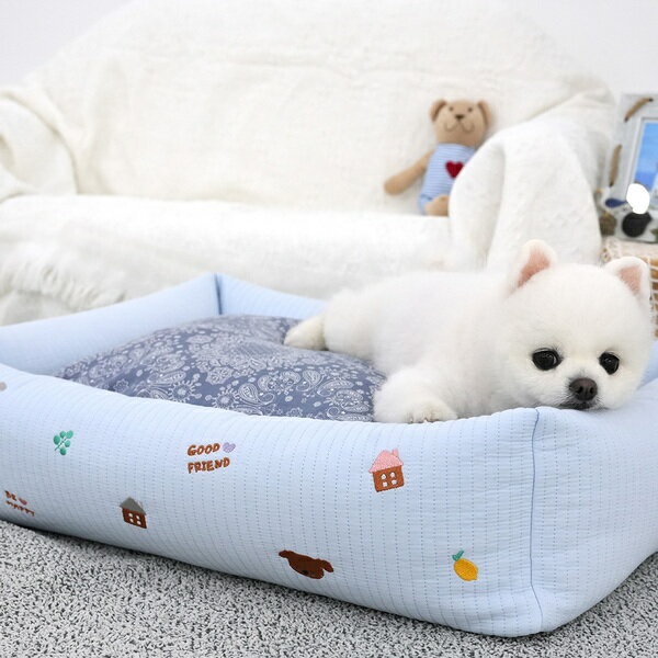 韓國【ParisDog】時尚刺繡寵物好眠床 (寵物床 寵物睡墊)