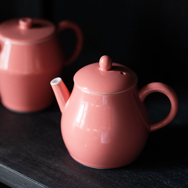 桃紅小清新茶壺單壺家用沖茶器日式陶瓷功夫茶具帶過濾孔泡茶水壺