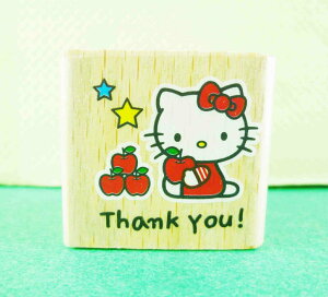 【震撼精品百貨】Hello Kitty 凱蒂貓 KITTY木製印章-蘋果圖案 震撼日式精品百貨