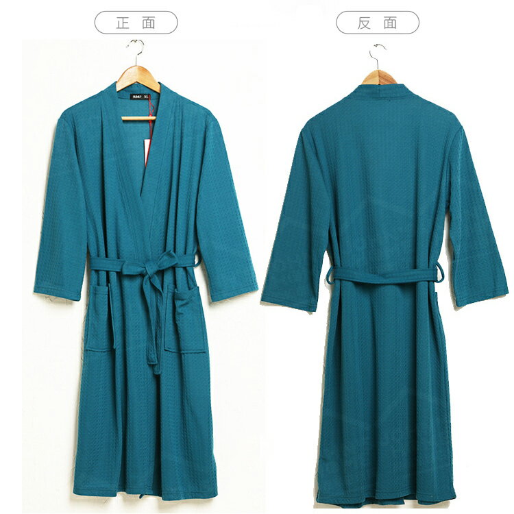 春夏季薄款七分袖浴袍 吸水速乾男女通用 情侶浴衣 浴巾 睡袍 睡衣【ZK0401】《約翰家庭百貨 8