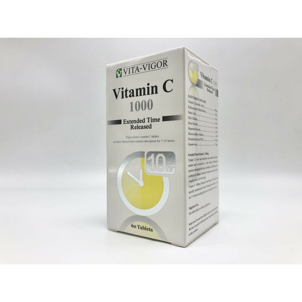 【公司貨】VITA-VIGOR 維格緩釋C錠(1000單位) 60錠/瓶 維他命C 食品
